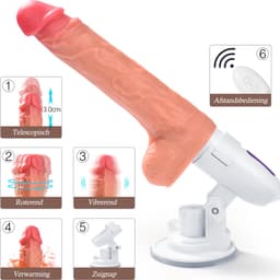 IntiMate® - LoveGod Stotende Dildo Vibrator - Vibrerende Seksmachine met Krachtige Zuignap - Waterdicht en Eenvoudig te Reinigen — thumbnail 7