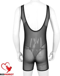 Erotische heren jumpsuit - Transparant - Elastisch - Mouwloos - Bodysuit — thumbnail 2