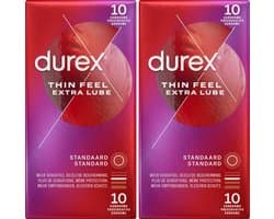 Durex - Condooms - Thin Feel - Extra Lube - 2x 10 stuks