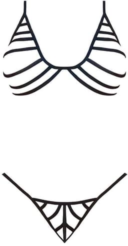 Strappy Bra & G-Set - Zwart — thumbnail 3