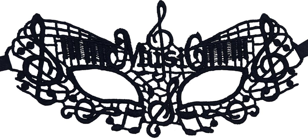 Miresa - Muziek masker MM044 - Sexy kant - Zwart — afbeelding 1