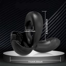 Penis, scrotum en perineum vibrator mannen - USB - Cockring - Siliconen — thumbnail 3
