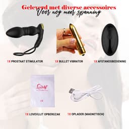 LoveVlijt - Luxe Prostaat Stimulator met Cockring - 10 Vibratiestanden - Vibrerende Butplugg - Anaal Dildo voor Mannen - Draadloos - Dubbele Stimulatie - Anale Speeltjes - Buttplugs - Op afstand - Inclusief Extra Vibrator en App - Vibrator — thumbnail 8