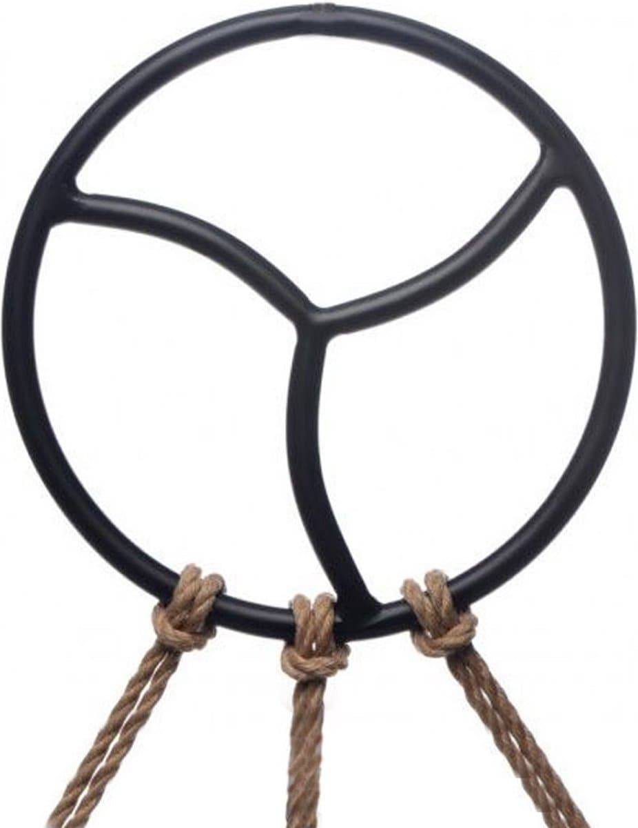 Black Line - Shibari Bondage Suspension Ring - Zwart — afbeelding 1