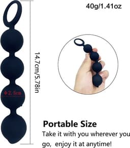 Anaal ketting - Anal Beads - Anaal Ballen - Anale Kralen - Anaal Plug - Anaal stimulator - Buttplugs - Zwart - 15 CM — thumbnail 4