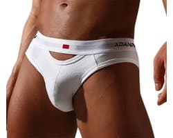 Erotische heren slip soft deluxe - Extra open kruis functie - String voor mannen - Wit - Sexy heren ondergoed - BDSM - Seks