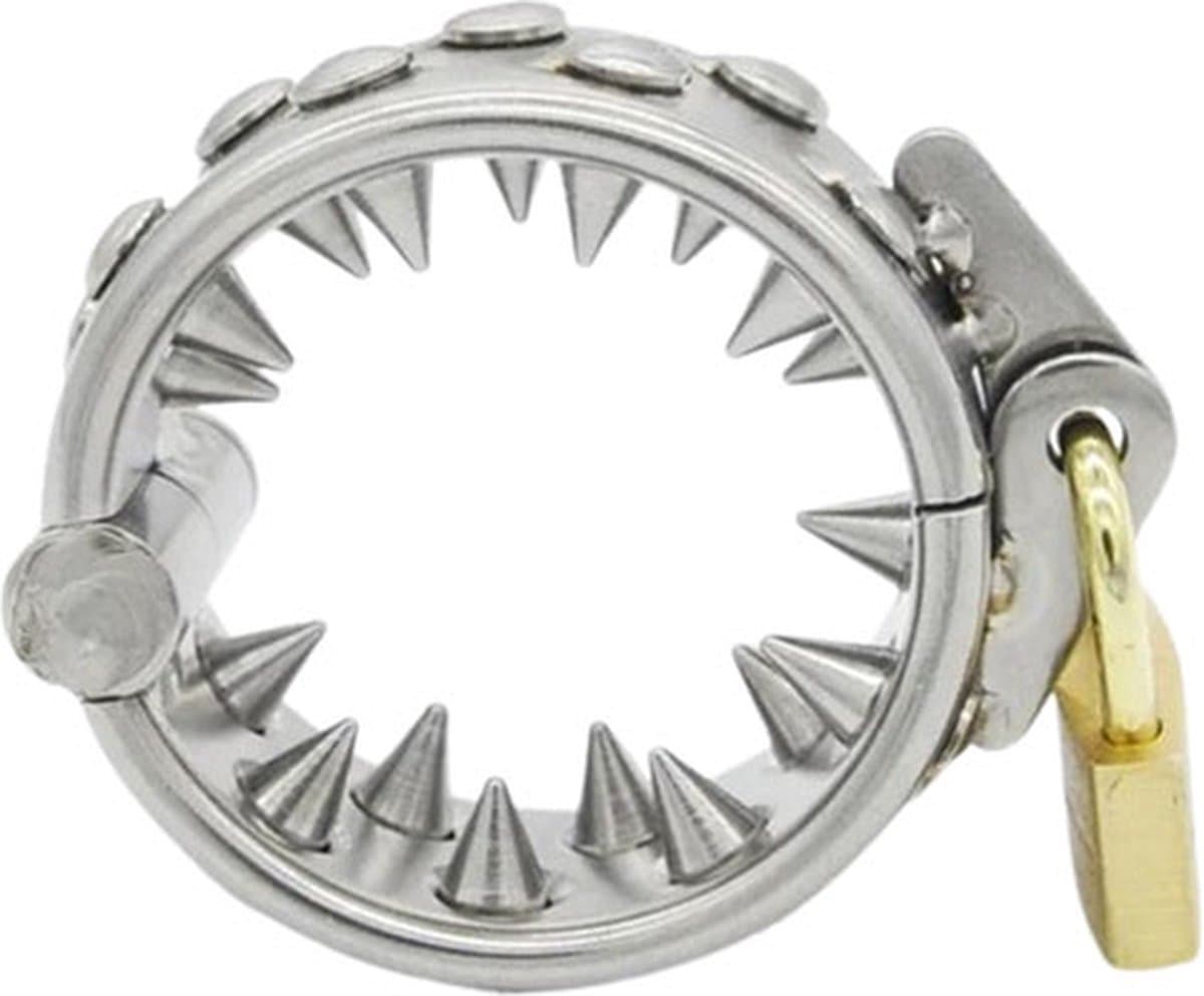 Scrotum Knevel met Spikes - incl Slot - Bakzak - Scrotum - BDSM - Vertraagd klaarkomen - Vertraging - Penis - Extreme sex — afbeelding 1