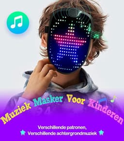 wsl Led masker met gebaar detectie,led light up masker voor gemaskerd feest dj kostuum cosplay halloween party maskerade,led transformerend masker voor volwassenen en kinderen — thumbnail 4