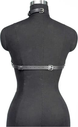 Leather Look Harnas met Ketting - Dames Lingerie - BDSM - Verstelbaar - Topje - Festival - Seks — thumbnail 2
