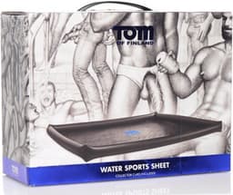 Tom of Finland - Water Sports Sheet - Laklaken Met Opblaasbare Randen - Bondage - Speeltjes - Pinwheel - BDSM - SM - Meesteres - Sado - Dildo - Vibrator - Penis - Buttplug - Sexy - Erotische - Man - Dames — thumbnail 2