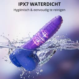 SF Toys Verwarmbare Dildo met Zuignap - Met Afstandsbediening - 5 Bewegingsstanden - 3 Vibratiestanden - IPX6 Waterdicht - Paars — thumbnail 4
