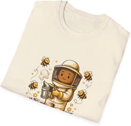Imker T-shirt - Bijen Illustratie - Bijenhouders Cadeau - Save The Bees - Uniseks Volwassen - Amber Zwart — thumbnail 3
