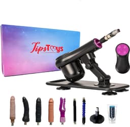 TipsToys® Sex Machine Pakket met 8 Opzetstukken - Sexmachine Neukmachine met Afstandsbediening, Dildo, Vibrators en Verlengstukken - Sybian Seksmachine met 21 Fuck Standen - tot 400 Bewegingen/Minuut - Seksspeeltjes Mannen & Vrouwen - Anaal Seks Toys — thumbnail 1