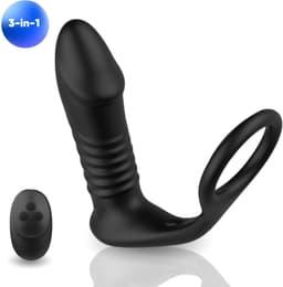 Rosebay Anaal Vibrator met Cockring & Afstandsbediening - Prostaat Stimulator - Stotende Vibrator - Seksspeeltjes voor Mannen - Zwart — thumbnail 1