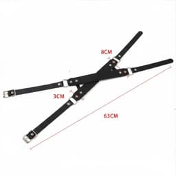 Masker Met Riempjes - Zwart - PU Leder - Spannend Oogmasker - Unisex - Sex Speeltjes Toys - Roleplay / Rollenspel - Erotiek - BDSM Bondage Masker — thumbnail 4