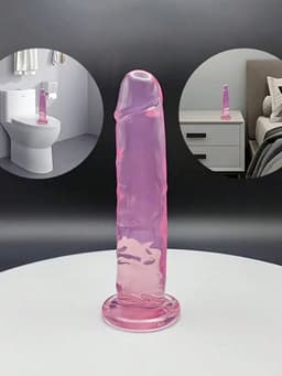 Realistische Dildo met Zuignap – 17cm x 3,5cm G-spot Stimulatie – Flexibel Jelly Materiaal – Handsfree Seksspeeltje voor Solo Gebruik en Koppels – Geschikt voor Beginners en Gevorderden – Roze — thumbnail 3