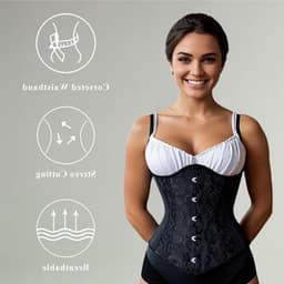 Elegante Satijnen Onderbust Corset met Kant - Taille Cincher voor Shaping en Bruiloft - Functionele Onderkleding voor Vrouwen — thumbnail 4