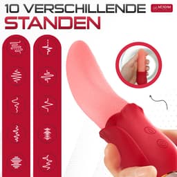 ME'ADAM - Tong Vibrator voor Vrouwen – Clitoris Stimulator met Lick-Beweging – 10 Standen – Siliconen – Oplaadbaar & Waterbestendig - Sextoys voor vrouwen — thumbnail 5