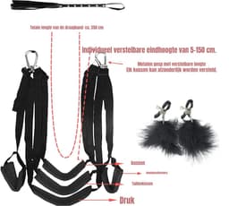VIN® Sex Schommel - Sex Swing Extra Stevig – Seksschommel Met Accessoires – Seksspeeltjes voor Koppel – Seks Schommel BDSM – Erotiek Toys - Sex Sling – Love Swing – Discreet Verpakt – Zwart — thumbnail 3