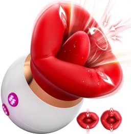 STHER – 3 in 1 Clitoris Stimulator met Tongbeweging – Incl 250ml Waterbasis - Vibrators voor vrouwen & Sex Toy – 10 Standen – Oplaadbaar & Waterproof – Rood — thumbnail 13