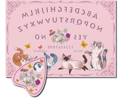 Houten Ouijabord - Pendelbord Kat - Spirituele Communicatie - Uniek Kittendesign - 30 x 21 cm - Roze