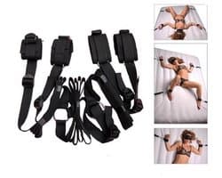 Zeloria Bondage Restraint Set – Verstelbare Hand- en Enkelboeien Voor Bed – BDSM Starter Set – Zwart