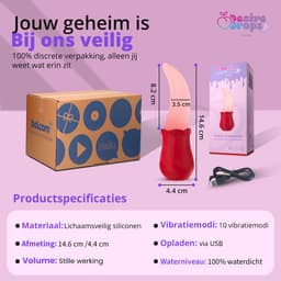 Desiredrops® Tong Vibrator met Lick-beweging – 10 Tongstanden & 10 Vibratiestanden – Waterdicht – Clitoris Stimulator – Vibrators voor Vrouwen – Sex Toys voor Vrouwen — thumbnail 4