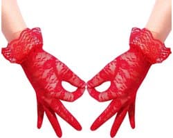 Elegante Korte Kanten Handschoenen voor Dames - Visnet Design - Prachtige Pols Bruids Handschoenen voor Bruiloft, Tea Party, Prom en Cosplay - Vintage Jaren '20 Stijl