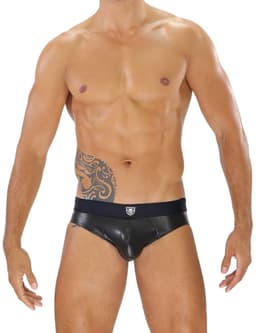 TOF Paris Fetish Brief Black/Black - MAAT L - Erotisch Heren Ondergoed - Slip voor Man - Sexy mannen Slip — thumbnail 2