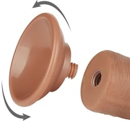 LoveToy - Sliding Skin Dildo 20 cm (Ø 3,8 cm) - Bruin — thumbnail 4