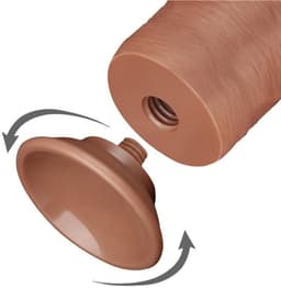 LoveToy - Sliding Skin Dildo 20 cm (Ø 3,8 cm) - Bruin — thumbnail 2