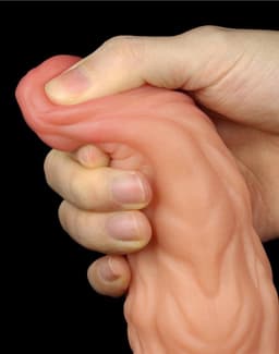 Lovetoy - Realistische XXL Dildo 24.5 cm - Lichte/donkere Beige — thumbnail 11