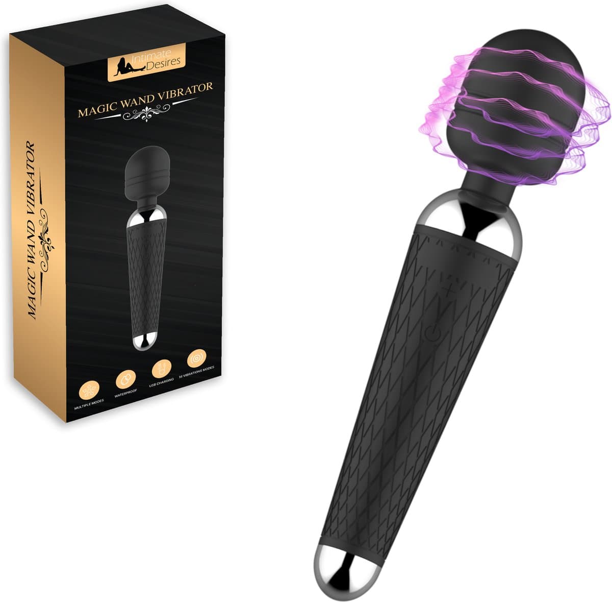 Intimate Desires® - Magic Wand Vibrator - Clitoris Stimulator - 16 Vibraties - Oplaadbaar — afbeelding 1