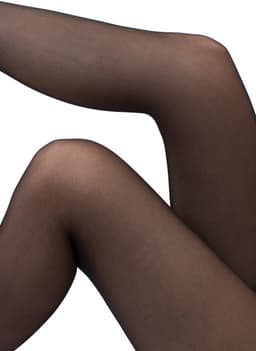 Giulia - Intimo Plus licht glanzende 20den Sheer Panty met open kruis - Zwart - L — thumbnail 12
