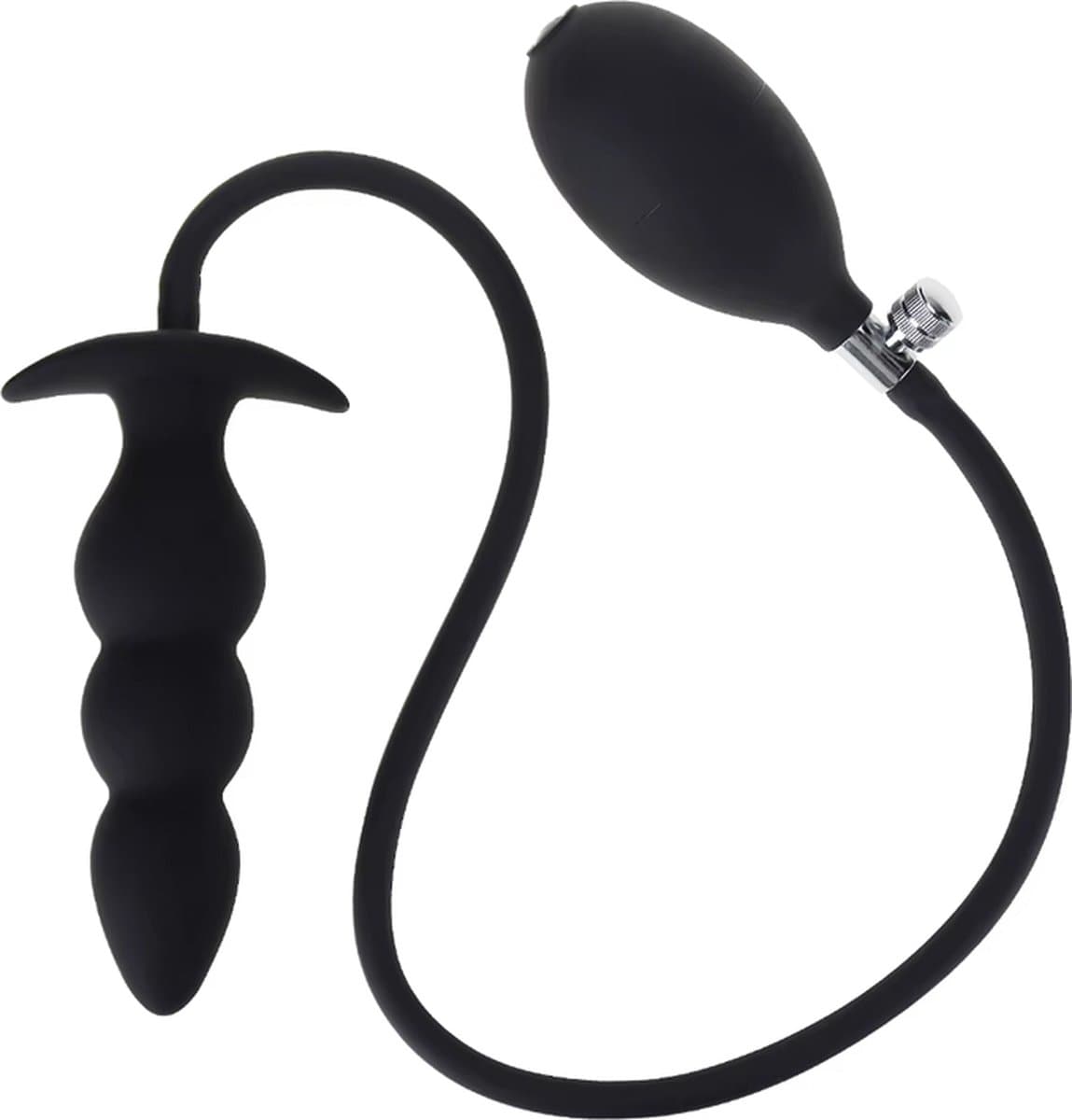 Opblaasbare buttplug groot - 3 kralen - Mega expander - Siliconen - Hand pomp — afbeelding 1