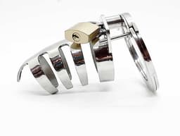 Black Label - The Classic - Klassieke RVS Half Open Peniskooi met slot — thumbnail 5