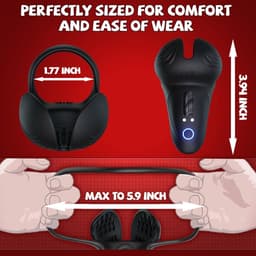 Daity Cockring Vibrerend – Penisring met Knopbediening – 10 Vibratiestanden – Testikel & Perineum Stimulator – Siliconen Seksspeeltje – Voor Langdurige Erectie – Voor Mannen en Koppels — thumbnail 2