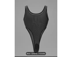 Trendy Heren Sexy Semi-Transparante Mesh Bodysuit
