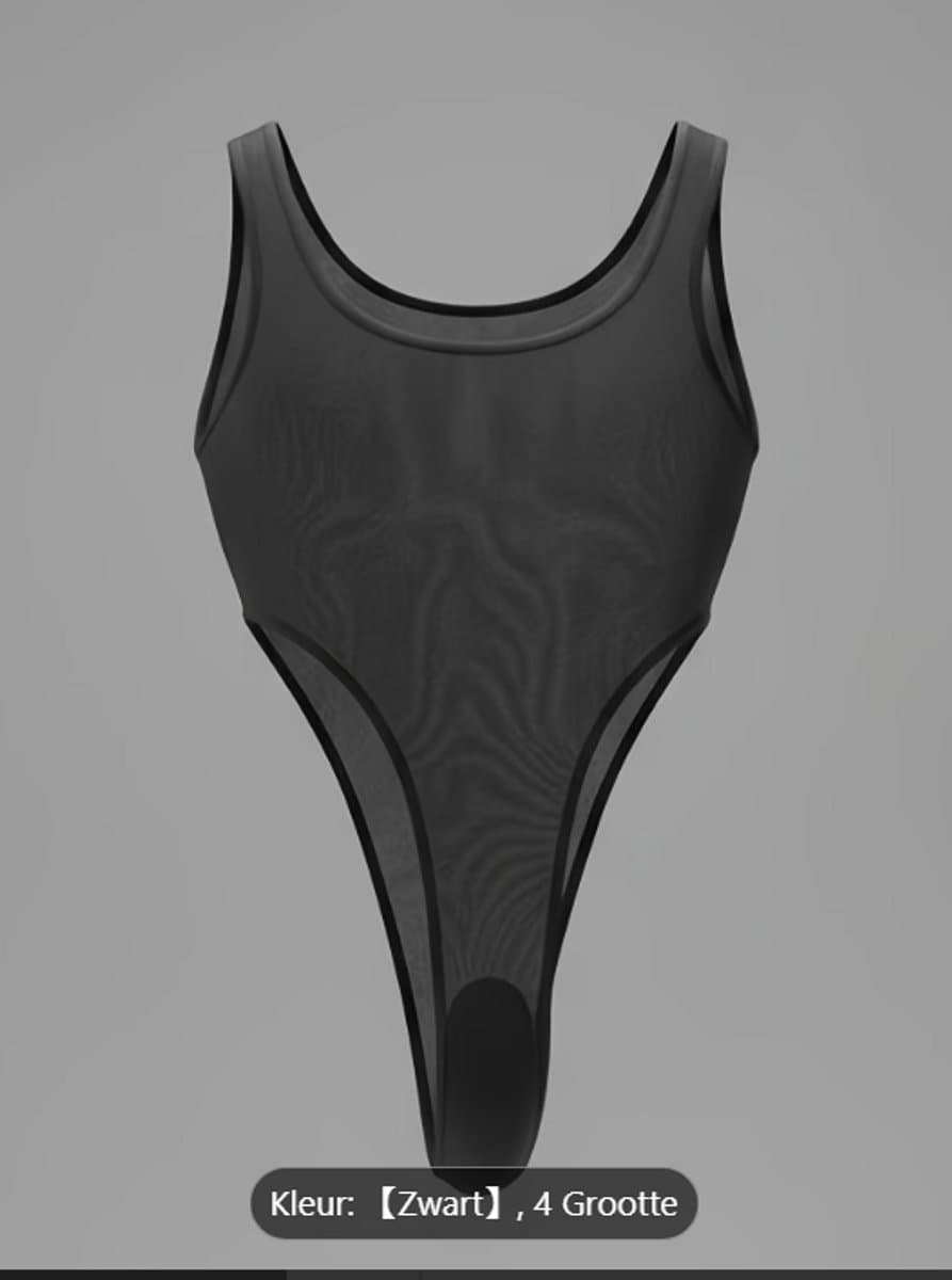 Trendy Heren Sexy Semi-Transparante Mesh Bodysuit — afbeelding 1