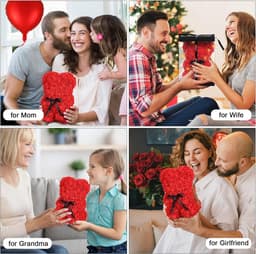Schattige rozenbeer cadeau voor haar, Valentijnsdag, schattige decoratie voor meisjes, vriendinnen en vrouwen — thumbnail 5