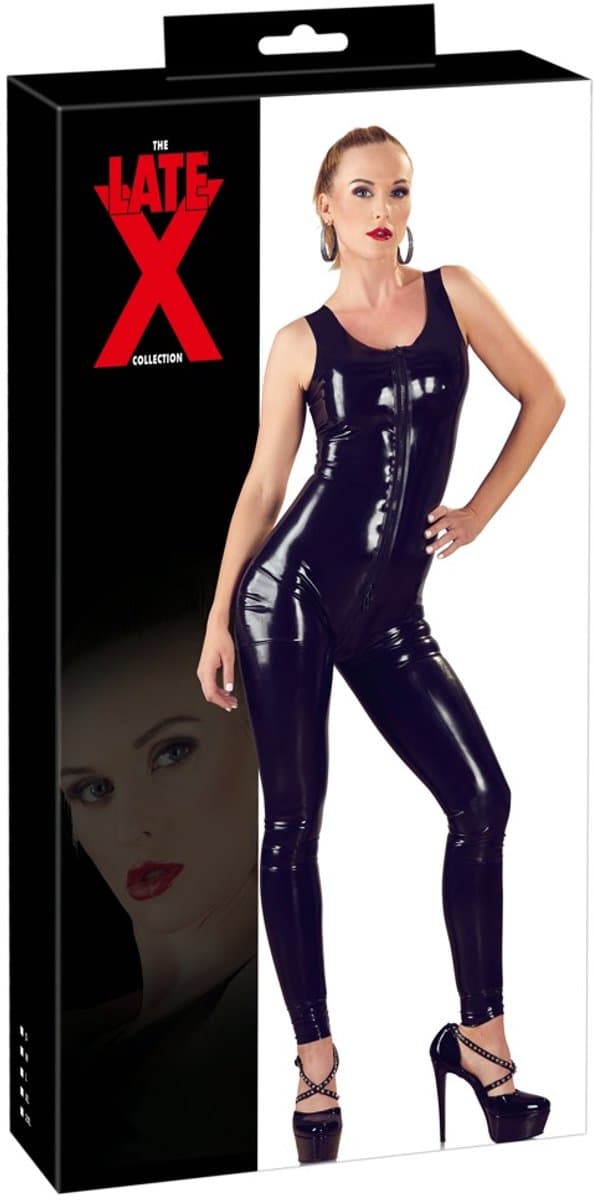 Mouwloos Latex Fetish Catsuit met Rits — afbeelding 1