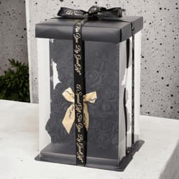 Rozen Beer - Bloemen Decoratie - Romantisch Cadeau - Handgemaakt Foam Design - 25 cm Hoog - Zwart — thumbnail 2