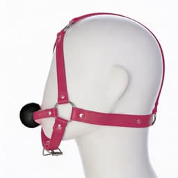 Gag Bal - Roze Harnas - Verstelbaar - PU Leer — thumbnail 2