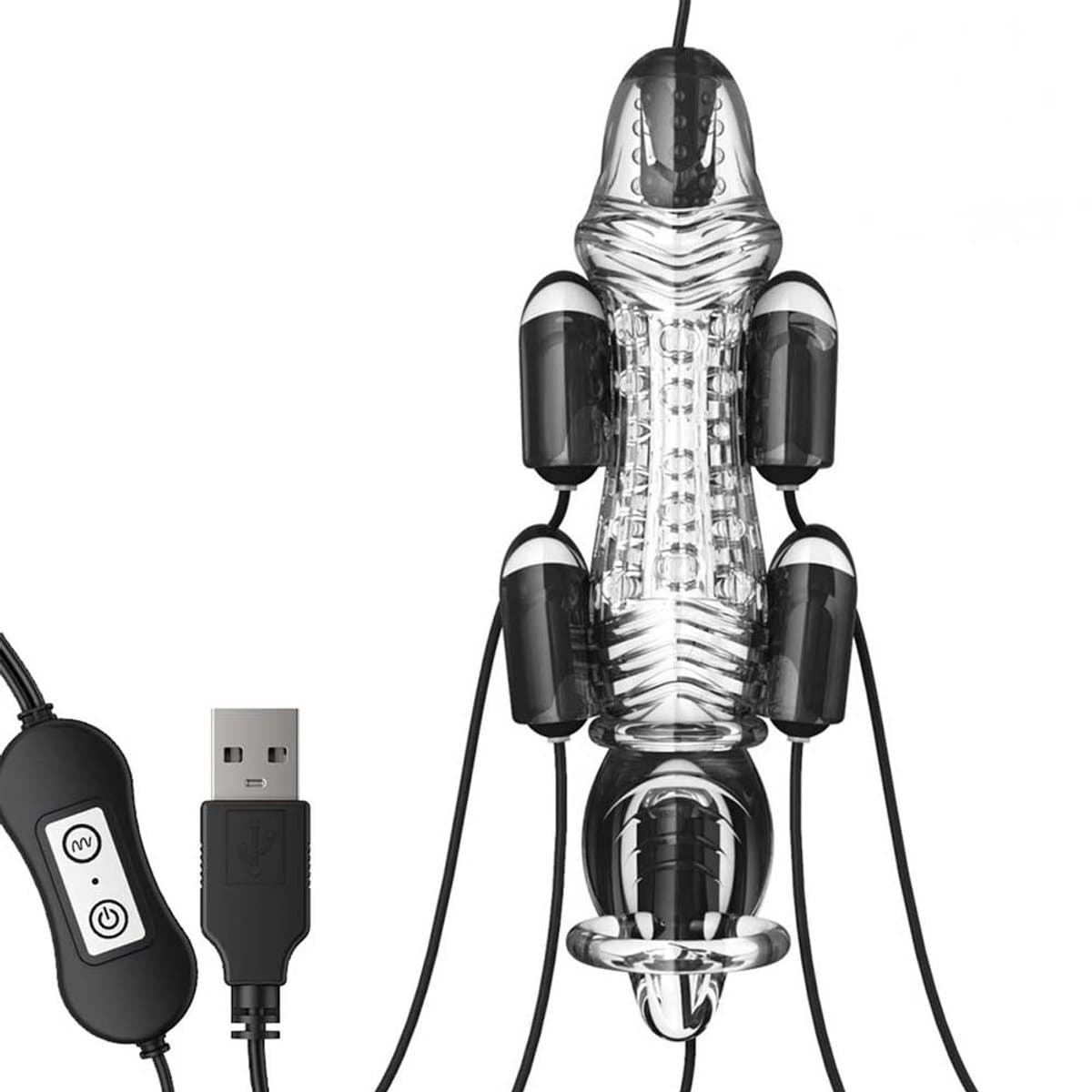 Multi vibrerende penis sleeve | Eikel vibrator | Guybrator | Afstandsbediening | Intense hoogtepunten | 4 vibratie spots | Krachtig penis vibrator — afbeelding 1