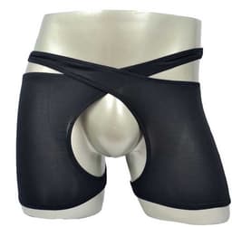 Erotische Boxershort - 2 Delig - Zwart - Open kruis - Heren — thumbnail 1