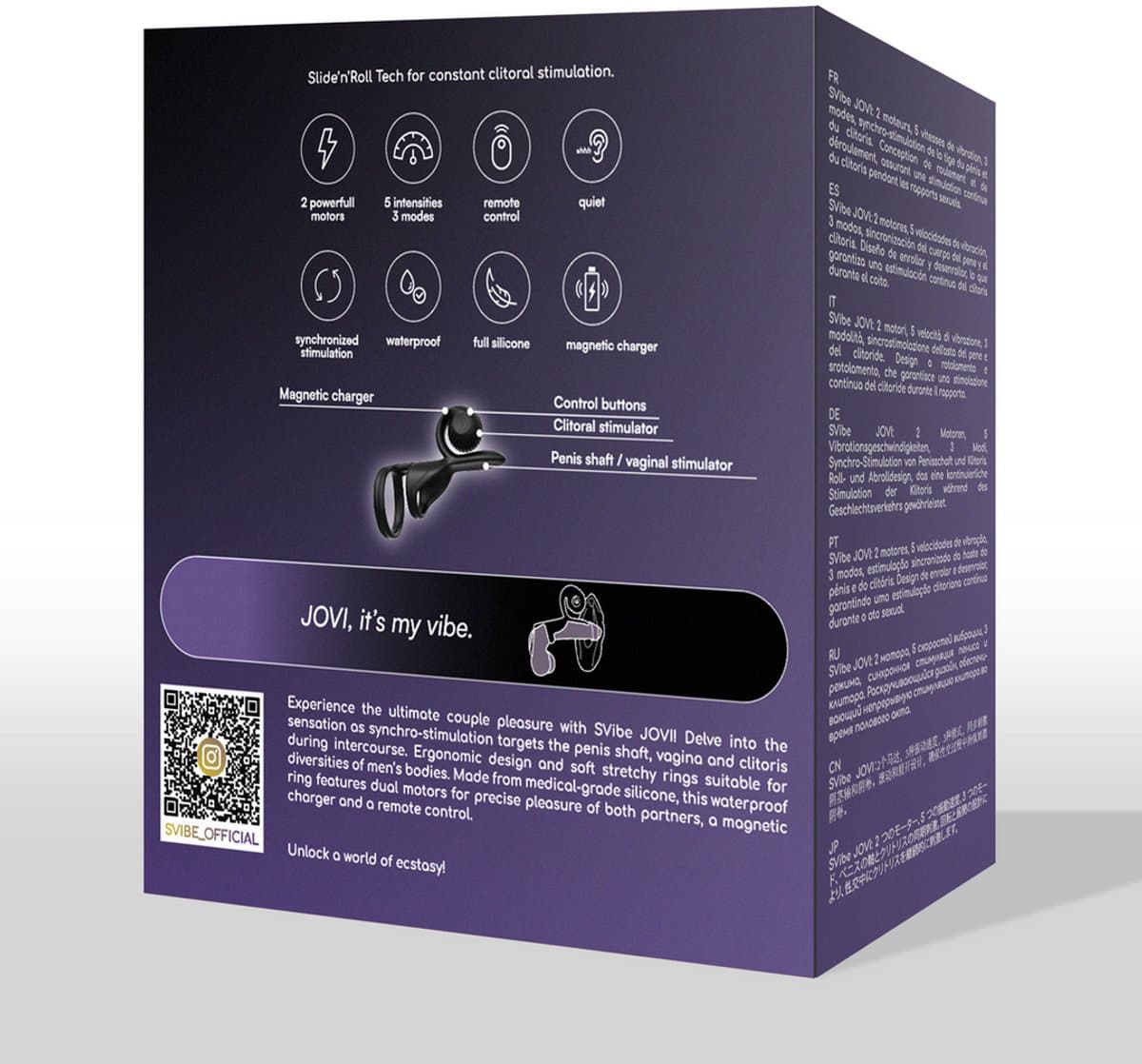 JOVI - Dual Couples Ring Stimulator - Black — afbeelding 1