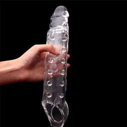 28 cm Long Penis Extension Sleeve transparant kleur penis verlenger penis verdikker voor mannen — thumbnail 1
