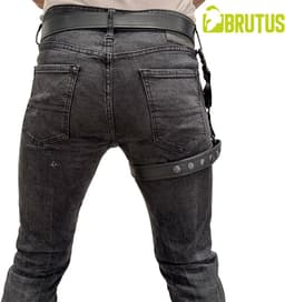 BRUTUS Leather Leg Harness Black-Black — thumbnail 3