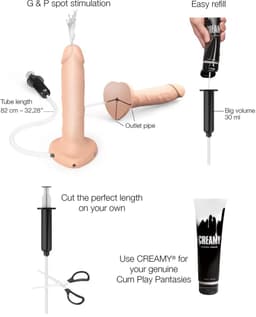 Strap-on-Me - Squirting Cum Dildo - Realistiche Spuitende Dildo - Lichte Huidskleur XL — thumbnail 4
