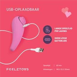 Vibrators voor Vrouwen - Erotiek - Luchtdruk - Tapping Toy - Watervast - Oplaadbaar - Seksspeeltjes - Clitoris Stimulator - Roze- FeelzToys - FemmeGasm Tapp 2 — thumbnail 6